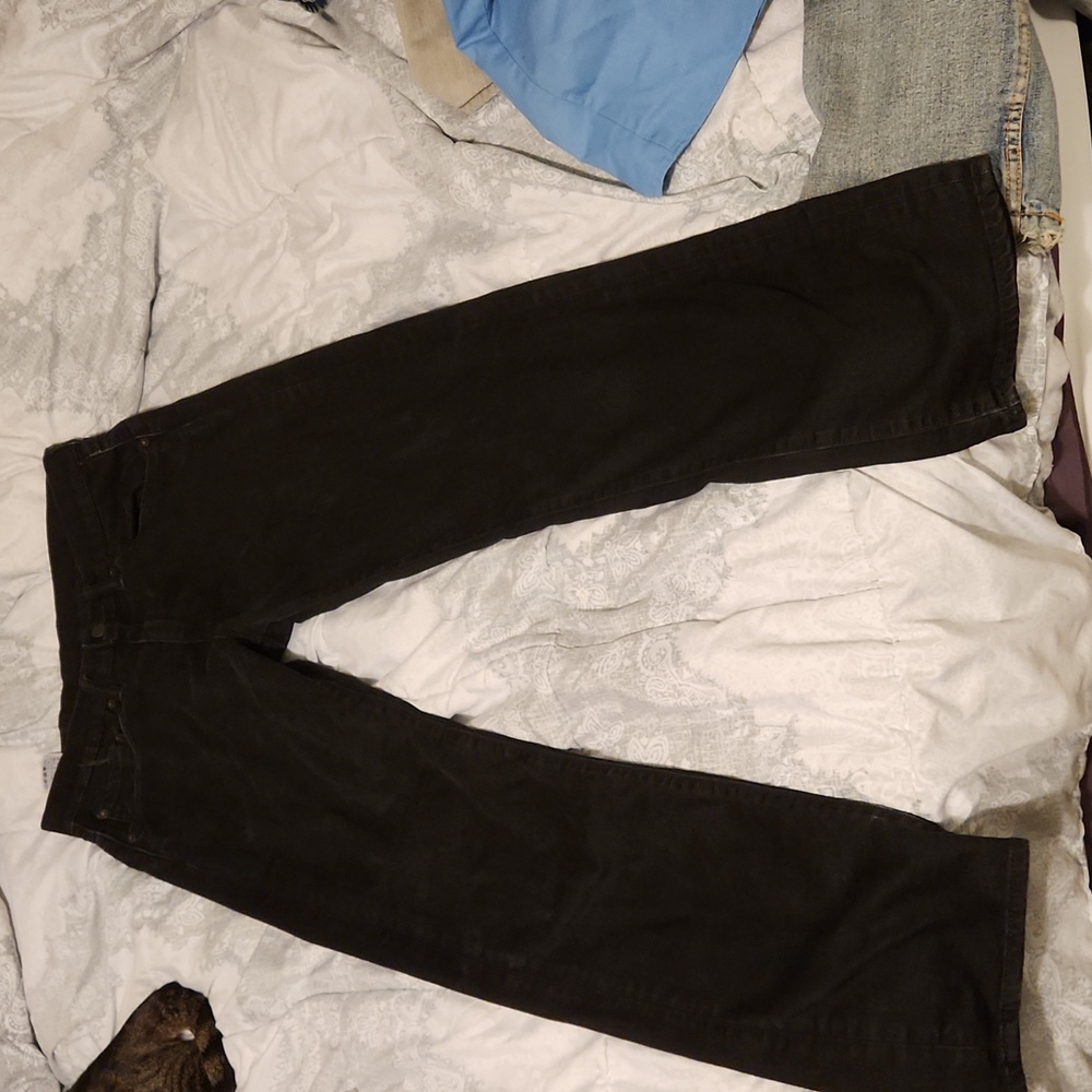 Levis 505 Black Straight Leg Baggy Fit Denim Jeans